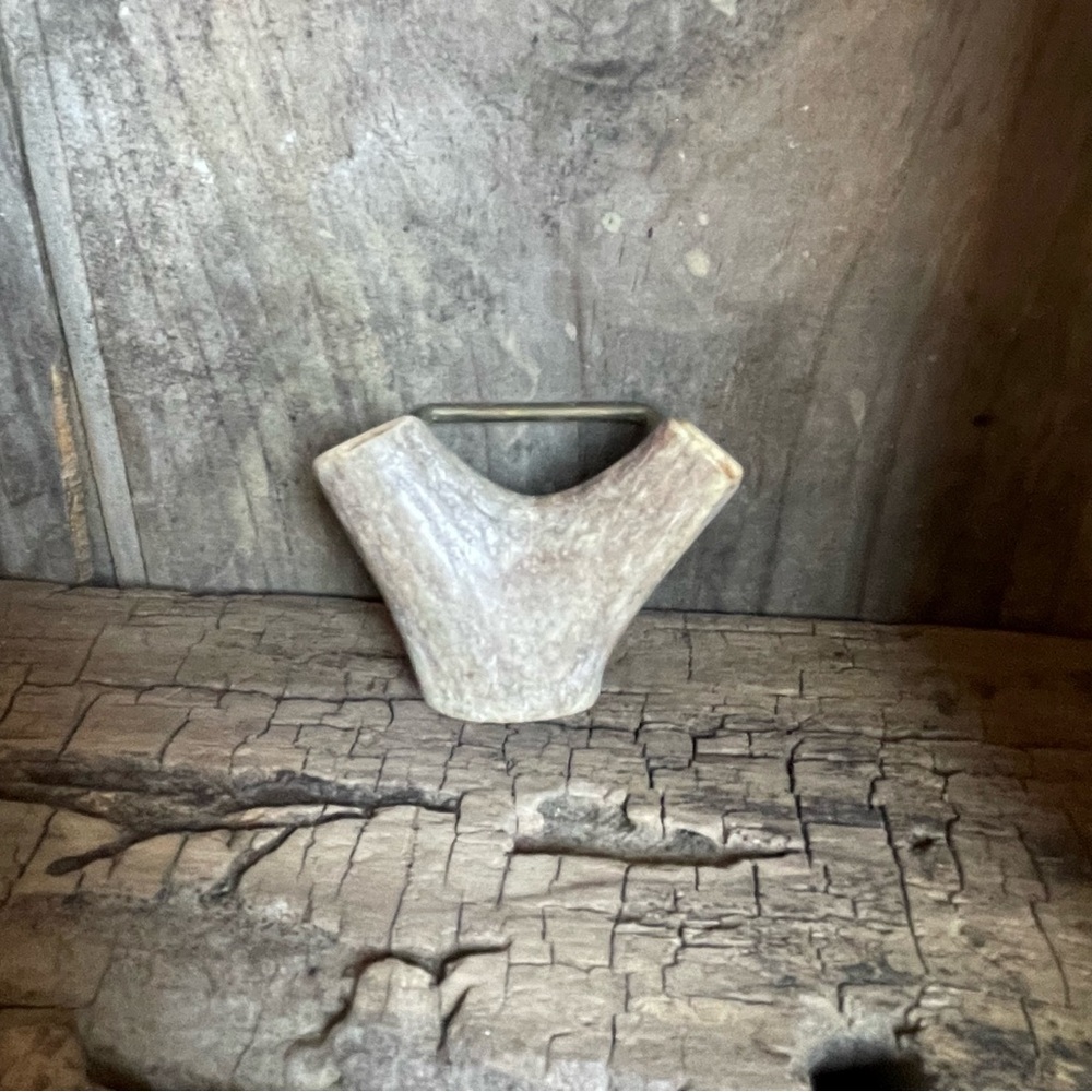Rustic Small Antler Shed Belt Buckle Vintage
